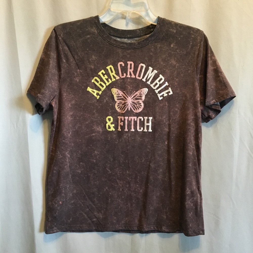 Abercrombie & Fitch Kids Butterfly Tie Dye Distressed T-Shirt Size 15/16